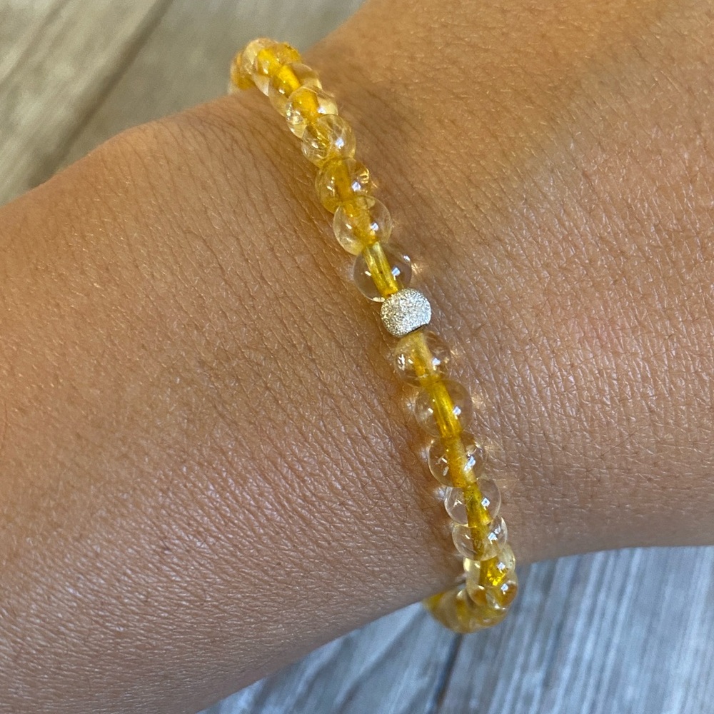Sterling Silver Bracelet with Citrine Stone